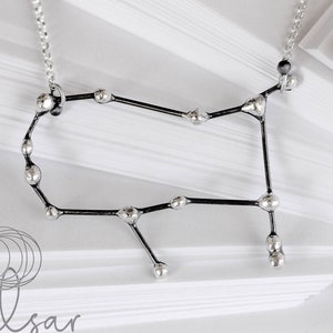 Tweelingen sterrenbeeld ketting, Tweelingen geschenken sterlingzilver Tweelingen sieraden, sterrenbeelden kaart, Tweelingen hanger astronomie geschenken