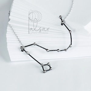 Drache Konstellation Halskette, Nachthimmel Geschenke Ideen, Drache Halskette für Frauen, Astrologie Halskette, oxidierte 925 Silber Sternzeichen Halskette