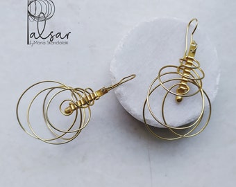 Sterling Silver Kinetic Earrings: Modernist Fine Jewelry