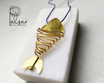 Fischgräte Halskette, 925 Fischgräte Anhänger, vergoldete Silber ästhetische Halskette, einzigartiger feiner Schmuck, 40.Geburtstagsgeschenk für Frauen