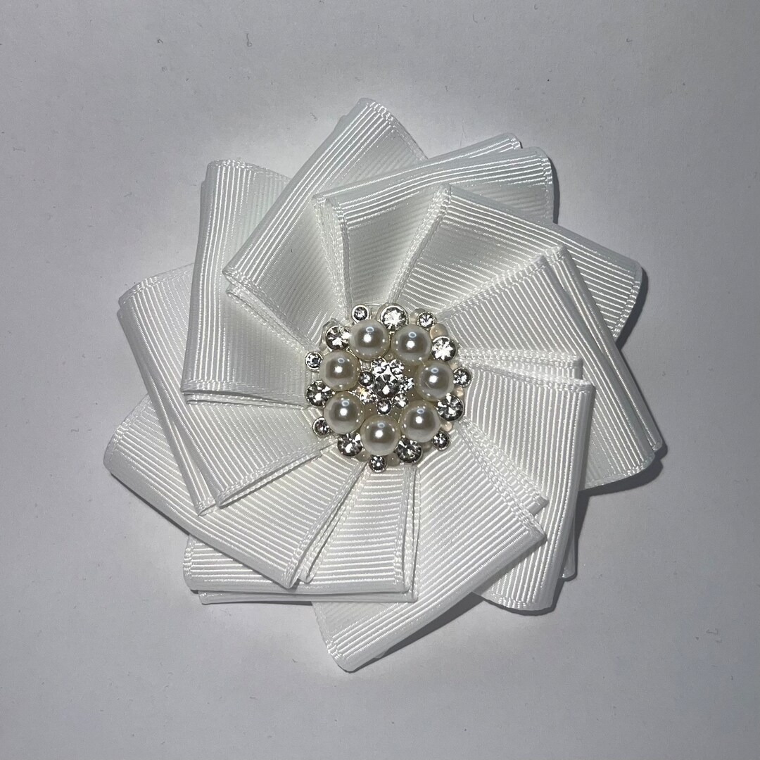 Doubled White Pinwheel Brooch Pin - Etsy