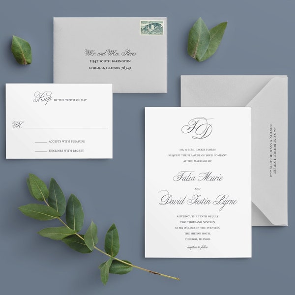 Traditional Printed Wedding Invitation Deposit