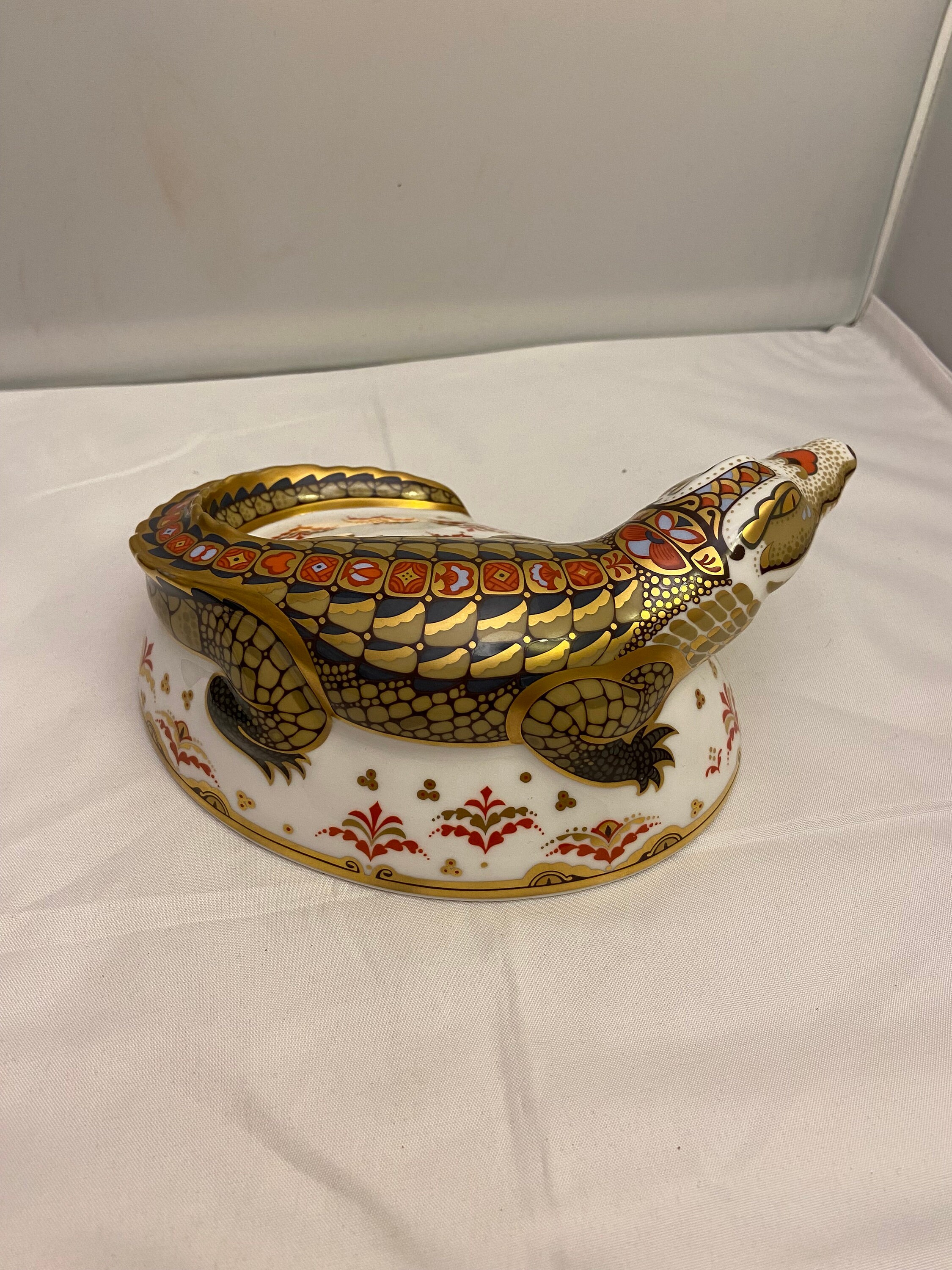 Original derby crocodile immaculate limited edition Royal Crown Derby Crocodile - Etsy UK main image 2