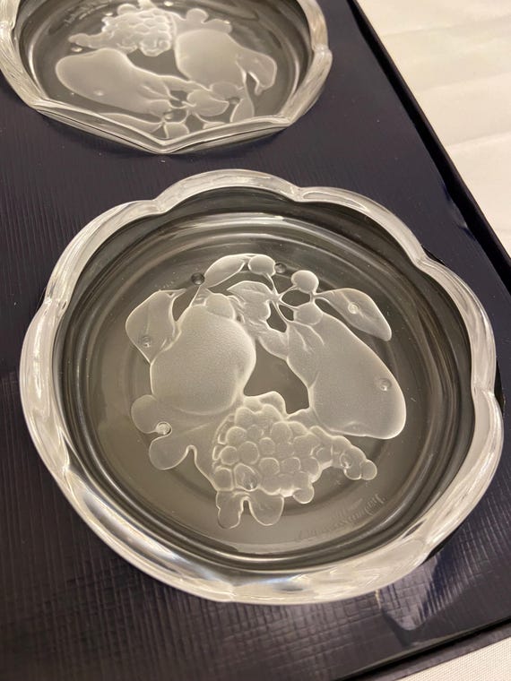 Val Saint Lambert Gardenia Coasters - Etsy