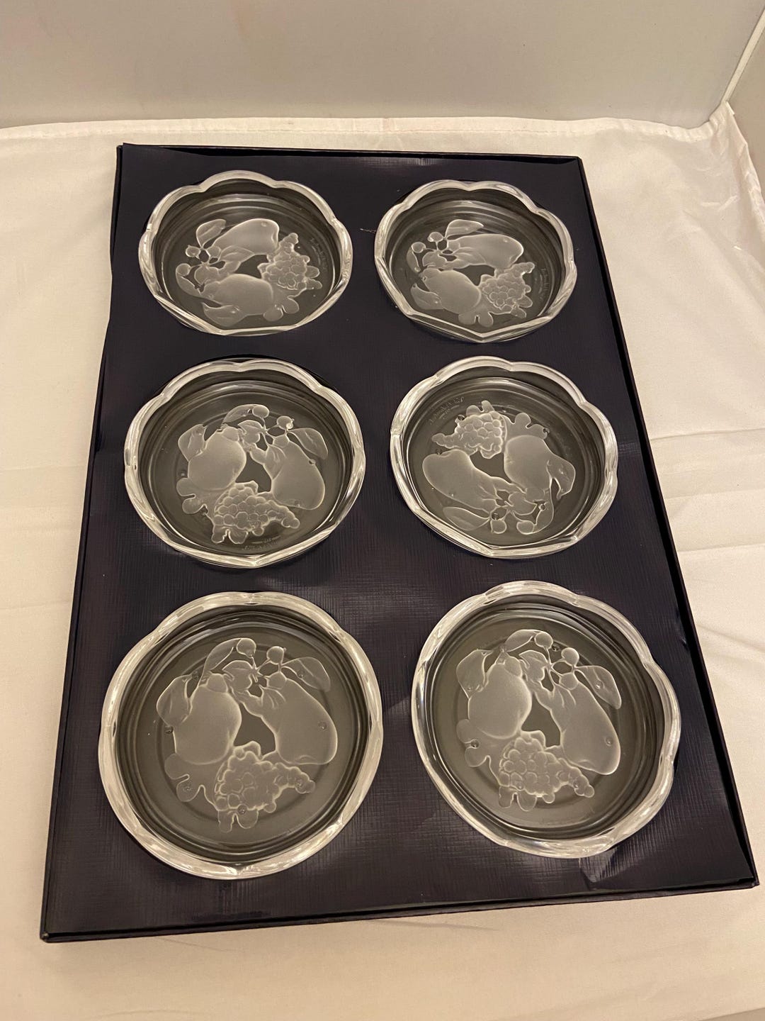 Val Saint Lambert Gardenia Coasters - Etsy