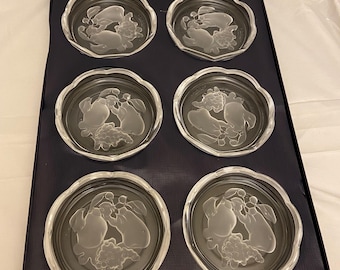 Val Saint Lambert Gardenia Coasters - Etsy