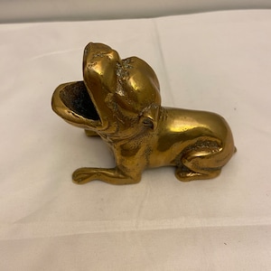 Brass Dog Ashtray