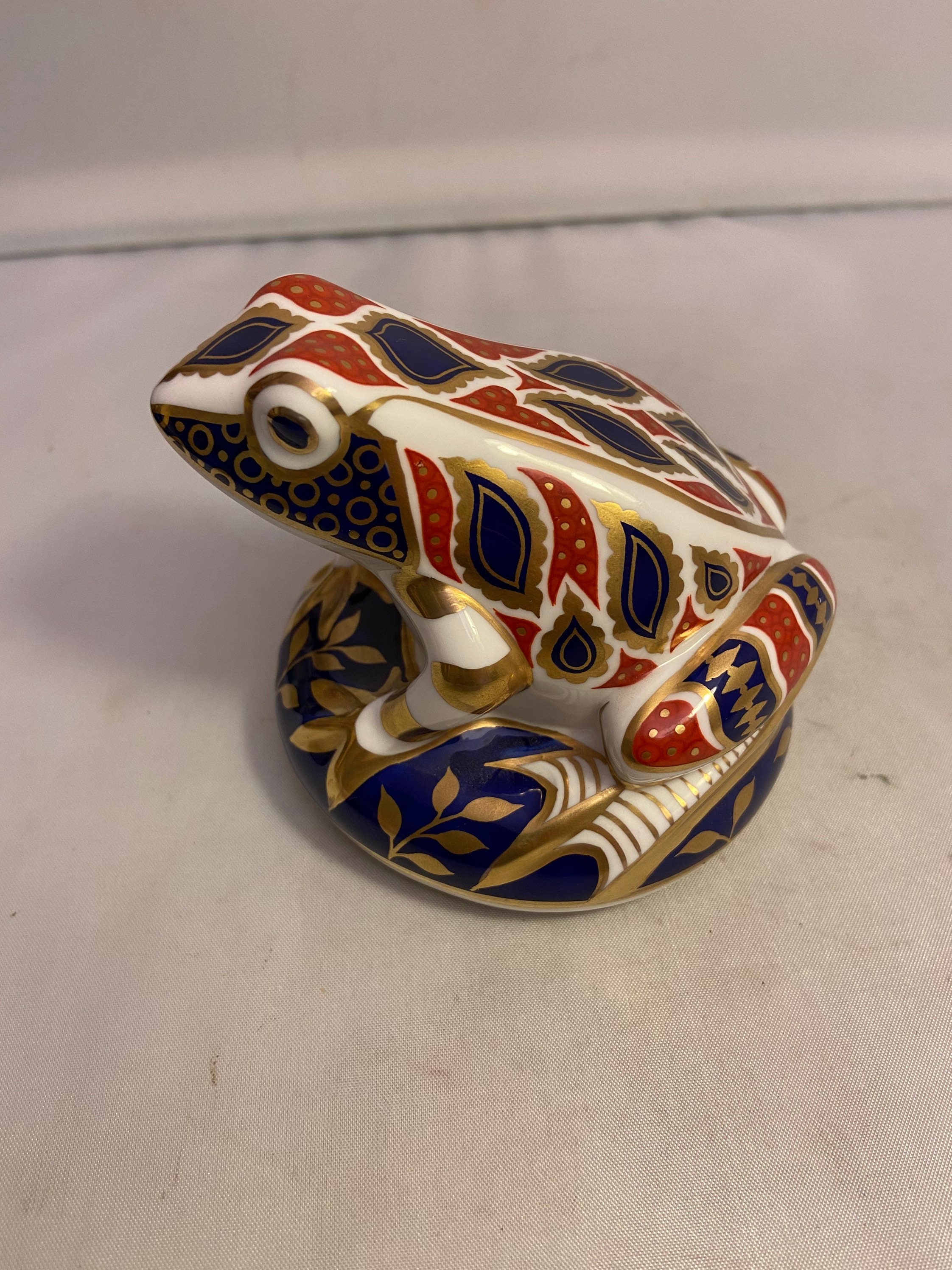  CROWN DERBY 文鎮　置物 Royal Crown Derby Frog Gold Stopper - Etsy Canada