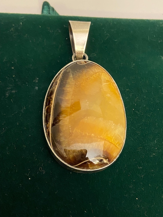 Navajo Silver Ella Peter Montana Agate Pendant