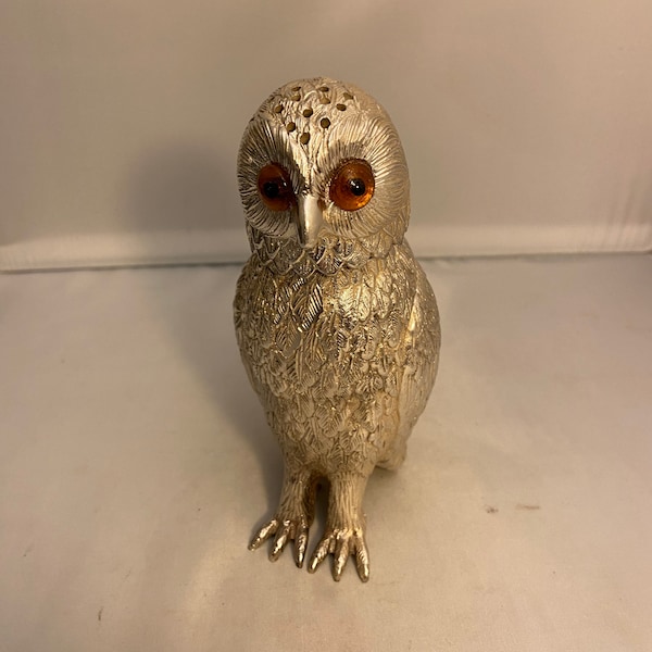 Silver Plate Owl Sugar Caster