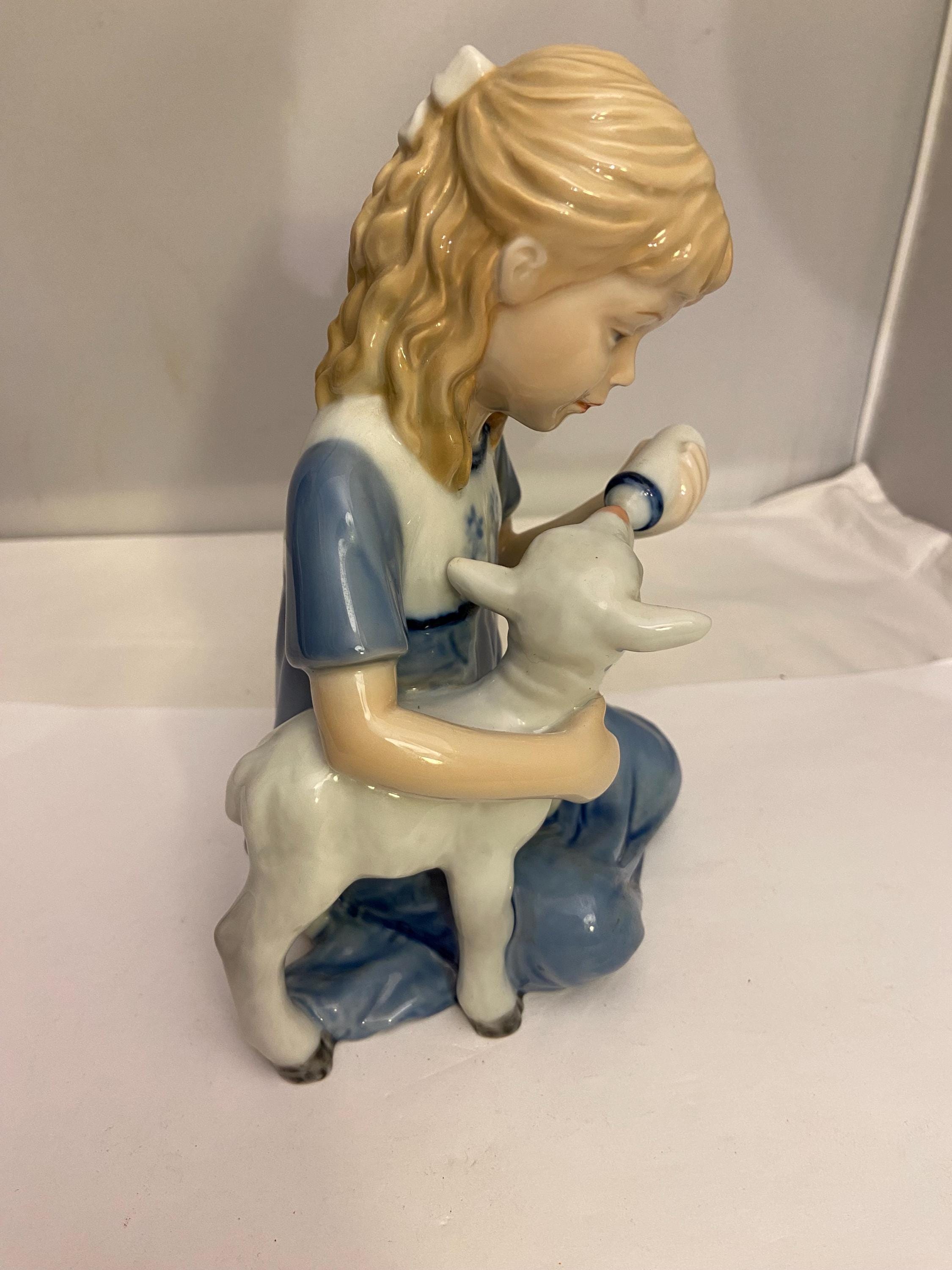 Royal Copenhagen Girl Feeding Lamb - Etsy
