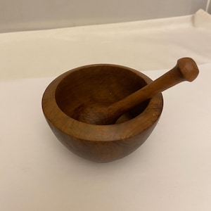 Wooden Pestle and Mortar