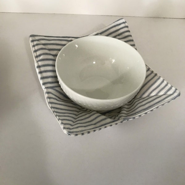 French Stripe ticking bowl cozy's (set of 2)