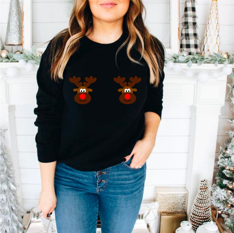 rudolph sweater boob