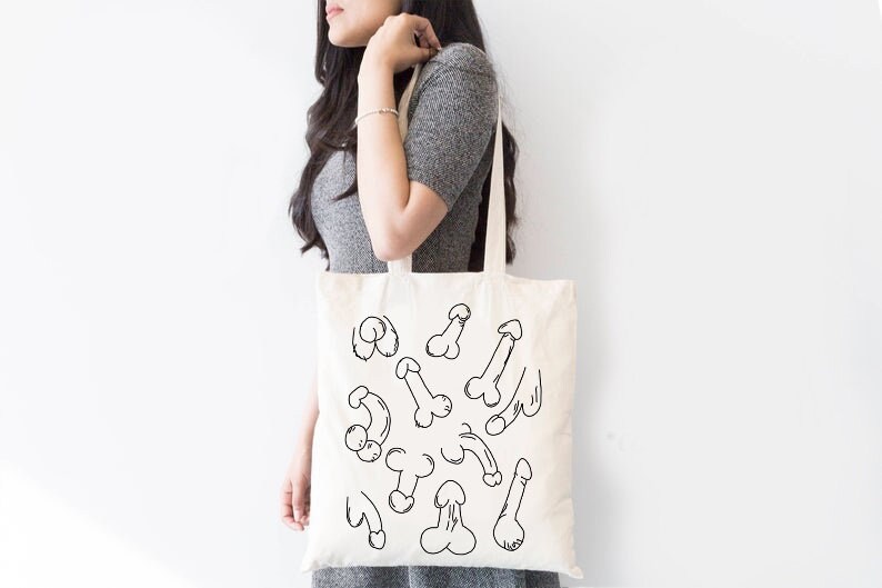 Penis tote bag Cotton dick gay lesbian bdsm lgbt pride bachelor bachelorette party gift man women male feemale sex