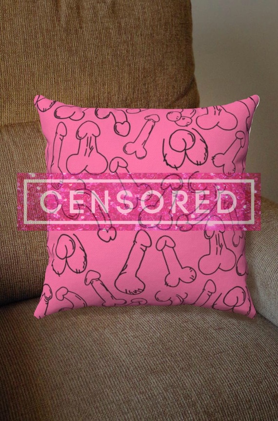 Penis Polyester Square Pillow Dick Feminist Art Gift Sex LGBT image