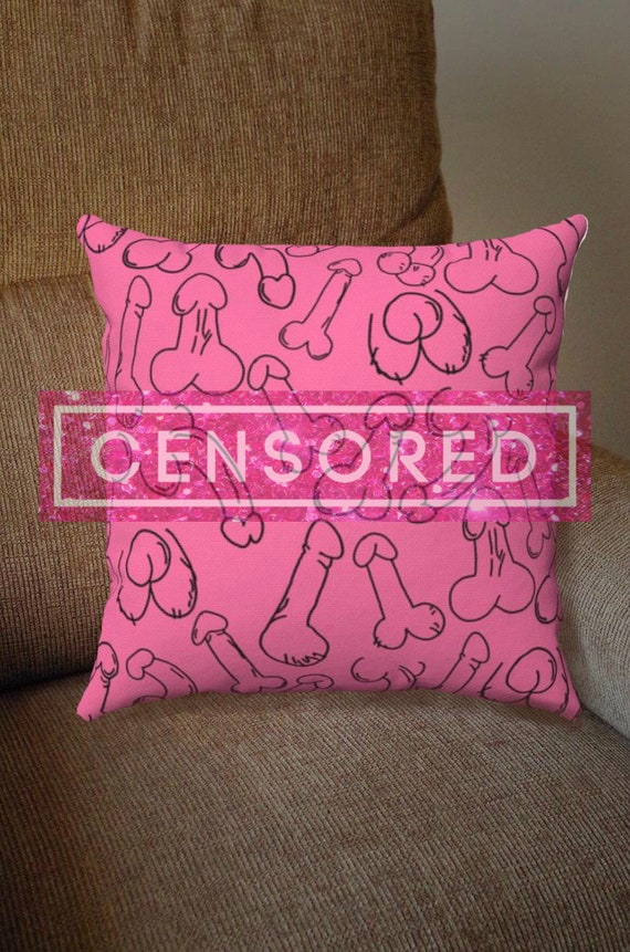 Penis Polyester Square Pillow Dick Feminist Art Gift Sex LGBT image