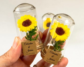 10pcs Sunflower Wedding Favors for Guests, Sunflower Party Favors, Sunflower Wedding Decoration, Yellow Wedding Favor, Rustic Wedding Favors