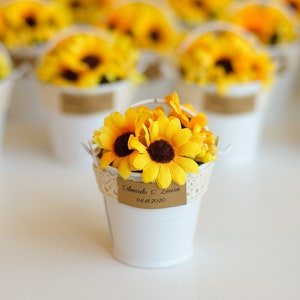 10pcs Sunflower Baby Shower Favors, Sunflower Wedding Favors, Sunflower Party Favor, Sunflower Decoration, Rustic Favors, Sunflower Birthday White/Beige