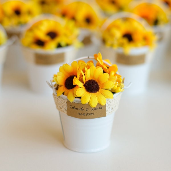 10pcs Sunflower Baby Shower Favors, Sunflower Wedding Favors, Sunflower Party Favor, Sunflower Decoration, Rustic Favors, Sunflower Birthday