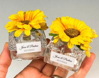 10pcs Sunflower Wedding Favors for Guests, Sunflower Party Favors, Sunflower Favor Box, Birthday Favors, Rustic Favors, Yellow Party Favors