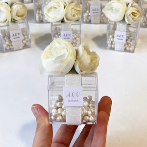 5pcs Wedding Favors for Guests, Wedding Favor Boxes, Cube, White Favors, Baby Shower Favors, Bridal Shower Favor, Birthday Favors, Sweet 16 image 1