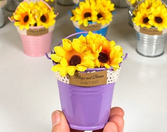 10pcs Sunflower Baby Shower Favors, Sunflower Wedding Favors, Sunflower Party Favor, Sunflower Decoration, Rustic Favors, Sunflower Birthday