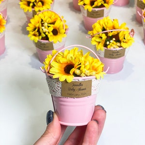 10pcs Sunflower Baby Shower Favors, Sunflower Wedding Favors, Sunflower Party Favor, Sunflower Decoration, Rustic Favors, Sunflower Birthday Pink