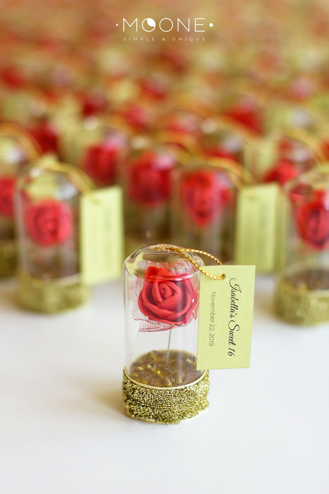 10pcs Red Rose Dome Favors Wedding Favors Beauty and the Etsy