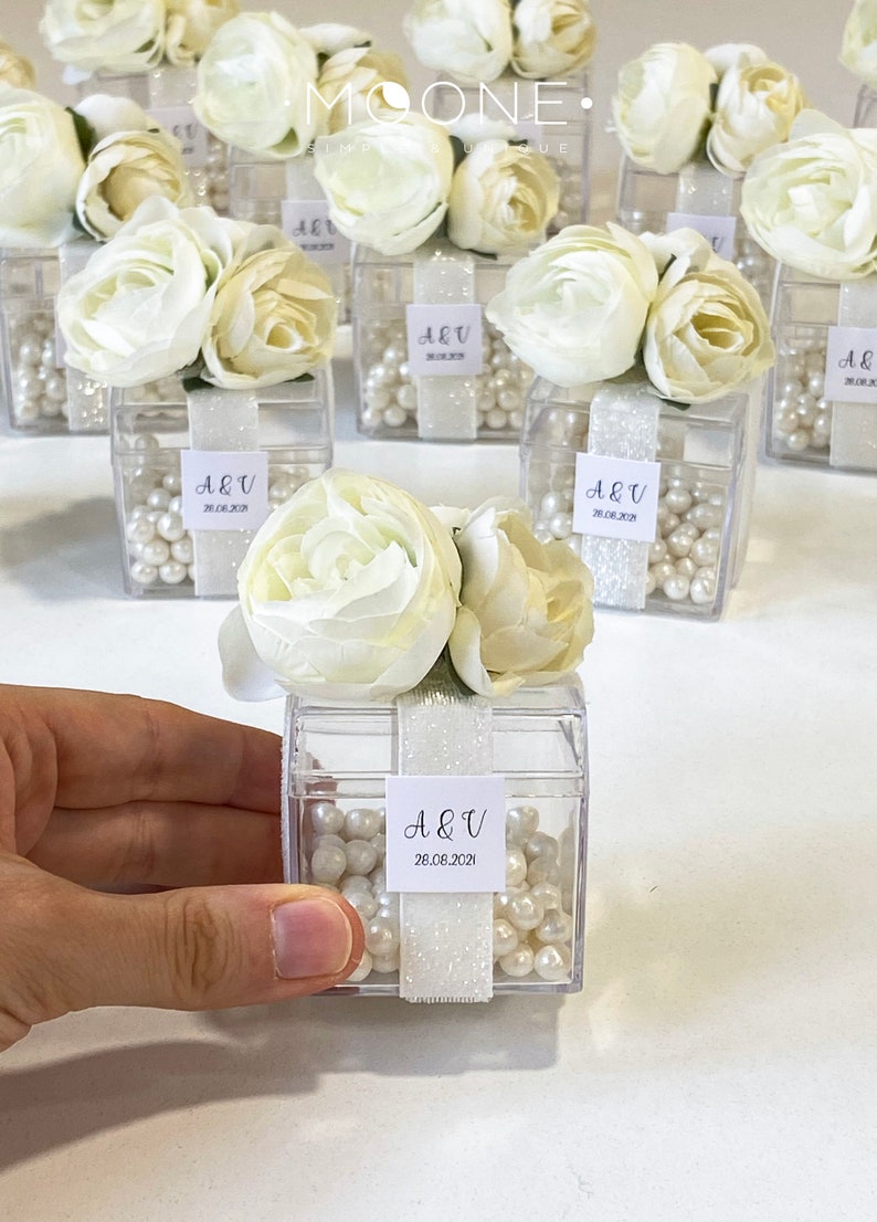 5pcs Wedding Favors for Guests, Wedding Favor Boxes, Cube, White Favors, Baby Shower Favors, Bridal Shower Favor, Birthday Favors, Sweet 16 image 5