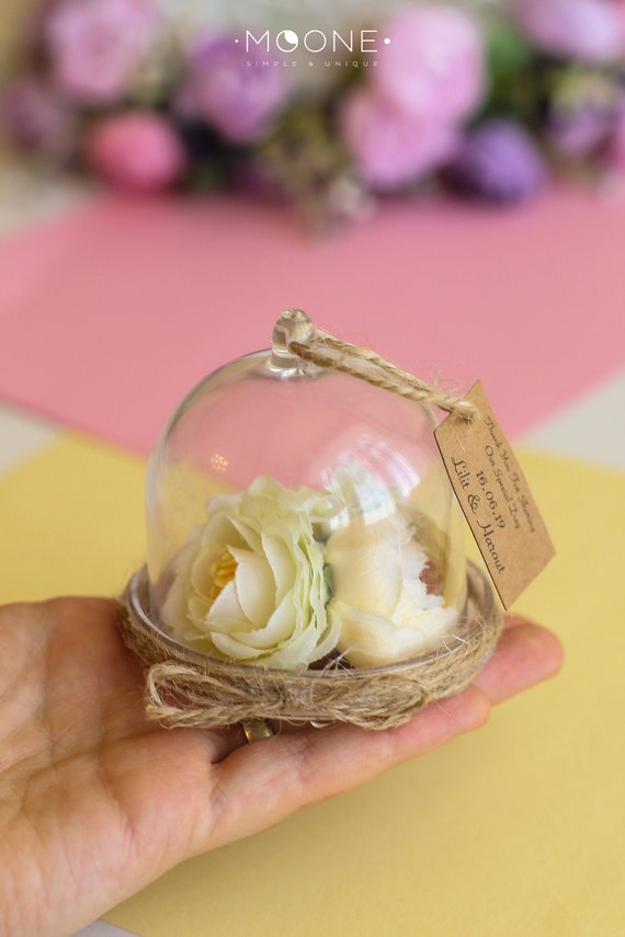 Set Of 10 Personalized Wedding Favors For Guests Rose Dome Etsy