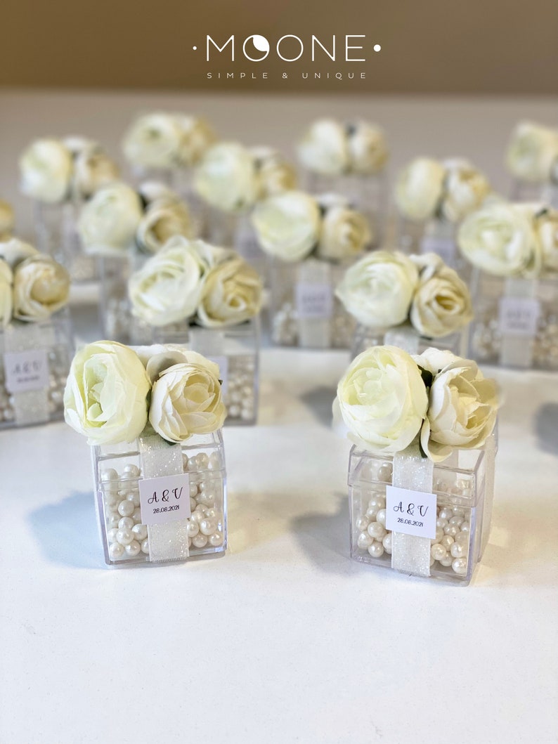 5pcs Wedding Favors for Guests, Wedding Favor Boxes, Cube, White Favors, Baby Shower Favors, Bridal Shower Favor, Birthday Favors, Sweet 16 image 4