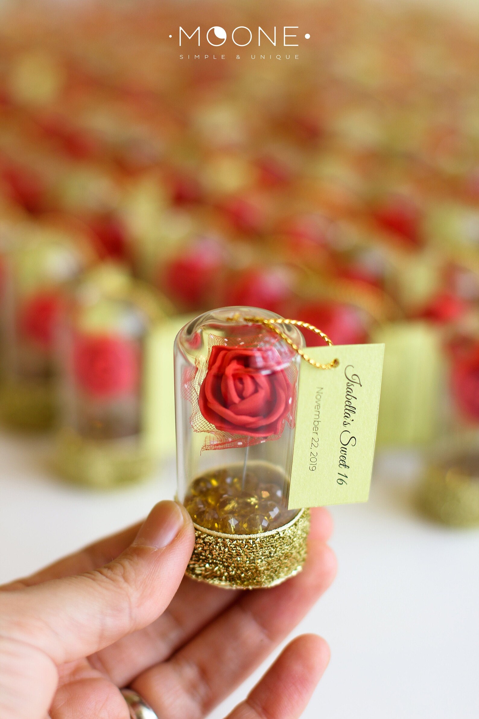 10pcs Red Rose Dome Favors Wedding Favors Beauty and the Etsy