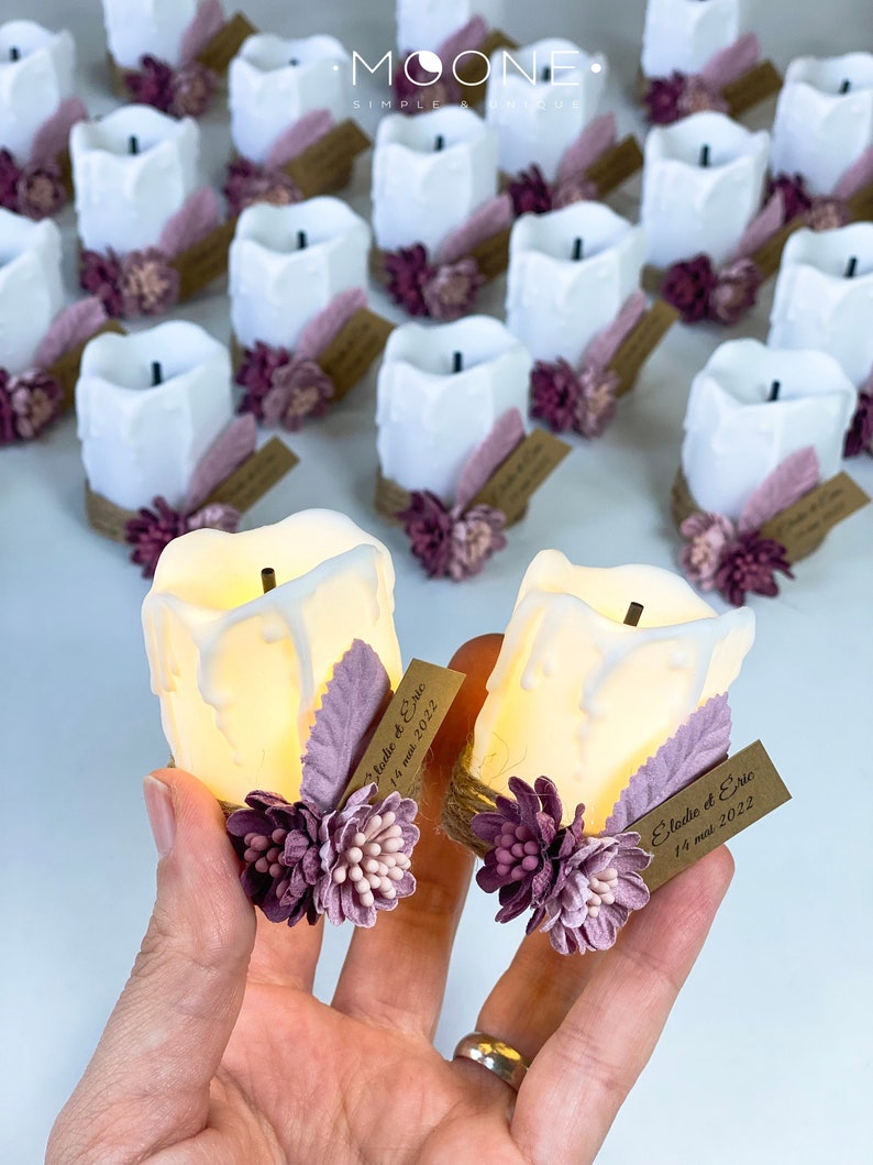 10pcs Wedding Favors for guests bulk, Candle Favors, Baptism Favor, Christening favors, Party Favors, Rustic Wedding Favors, Birthday Favors imagem 1