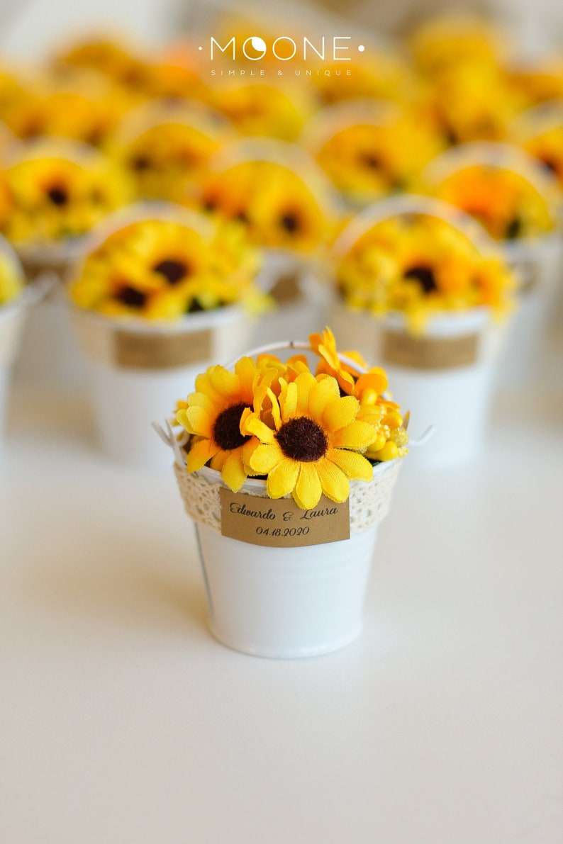 10pcs Sunflower Baby Shower Favors, Sunflower Wedding Favors, Sunflower Party Favor, Sunflower Decoration, Rustic Favors, Sunflower Birthday White/Beige