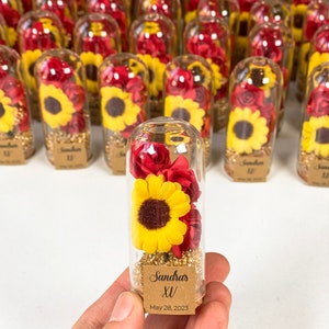 10pcs Sunflower Wedding, Favors for Guests, Sunflower Favors, Sunflower Birthday Party, Yellow Wedding, Rustic Favors, Sunflower Baby Shower image 4