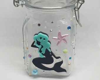 Under The Sea Mermaid Stash Jar | Glass Stash Mason Jar