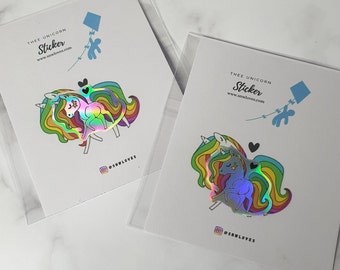 Thee Unicorn Sticker | Holographic Rainbow Unicorn Vinyl Sticker