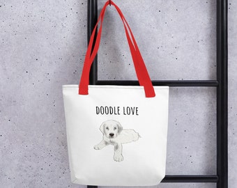 Doodle Love Tote- Show your golden doodle, labradoodle, whoodle any doodle some love. Simple, cool tote for lovers of doodles.