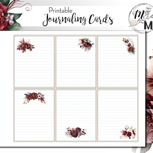 Printable Journaling Cards, Junk Journal Cards, Bible Journaling Cards, Small Note Cards, Printable, Prayer cards, Floral Journal Cards