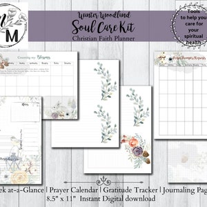 Faith Planner Kit (12 months), Printable weekly plan, Prayer Calendar, Scripture Writing Tracker, Gratitude tracker, Bible reading plan
