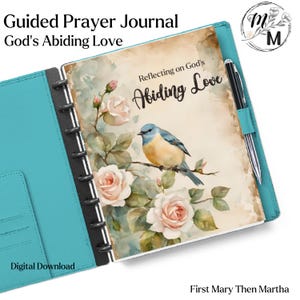 Prayer Journal, God's Abiding Love, Guided prayer journal, Printable, letter size, faith journal