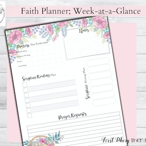 Wöchentlicher Glaubens-Planer, passend für Big Happy Planner, aus der Korb des Segens-Kollektion, Gebetskalender, Schriftschreibplaner