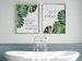 Bathroom Tropical Set Of 2, Bathroom Print Set, Bathroom Leaf Prints, Bathroom Decor, Tropical Leaf Print, Wall Decor, A1 Prints, Large 