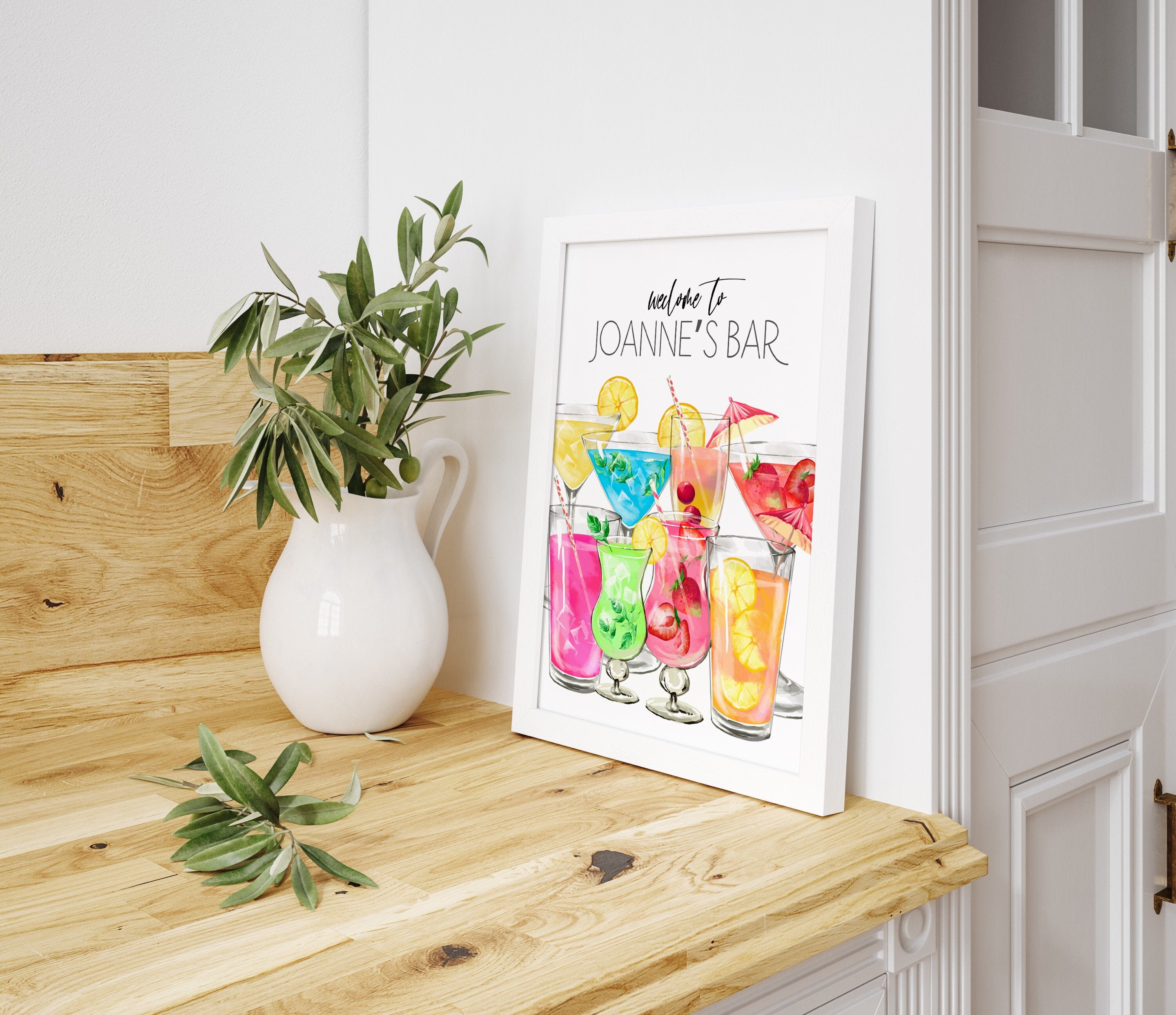 Personalised Bar Print Bar Print Home Bar Bar Decor Framed Etsy