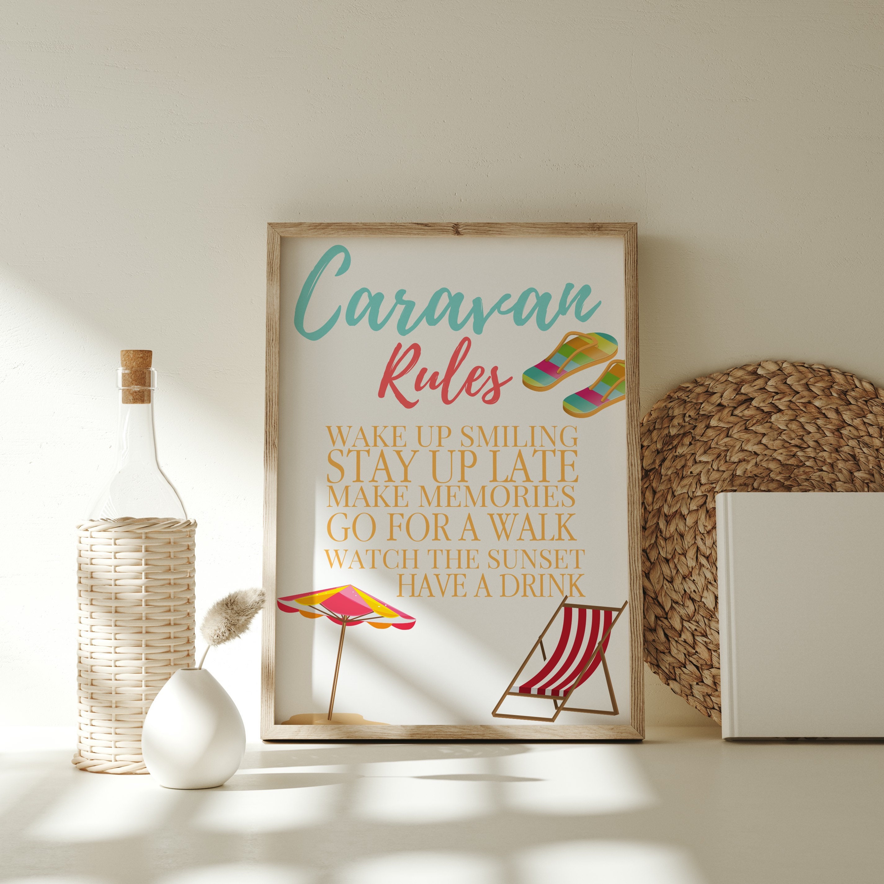 Caravan Rules Caravan Decor Caravan Owner Beach Poster Etsy