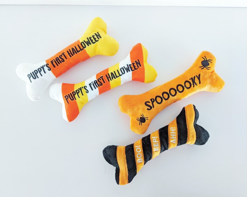 Cute Repurposed Stuffed Plush Bone Food Fall Puppy's First image 1