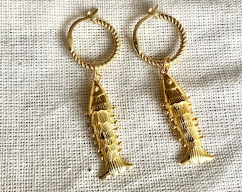 3D Movable Fish Earrings, Sterling Silver or Gold Plated, Ocean-Inspired Jewelry, Animal Lover Gift, Unique Dangle Earrings