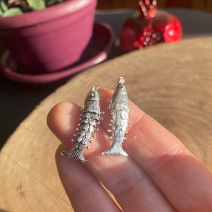 3D Movable Fish Sterling Silver Pendant, Silver fish pendant, 925 Sterling Silver, Fish Lover, Fish Lover Gift
