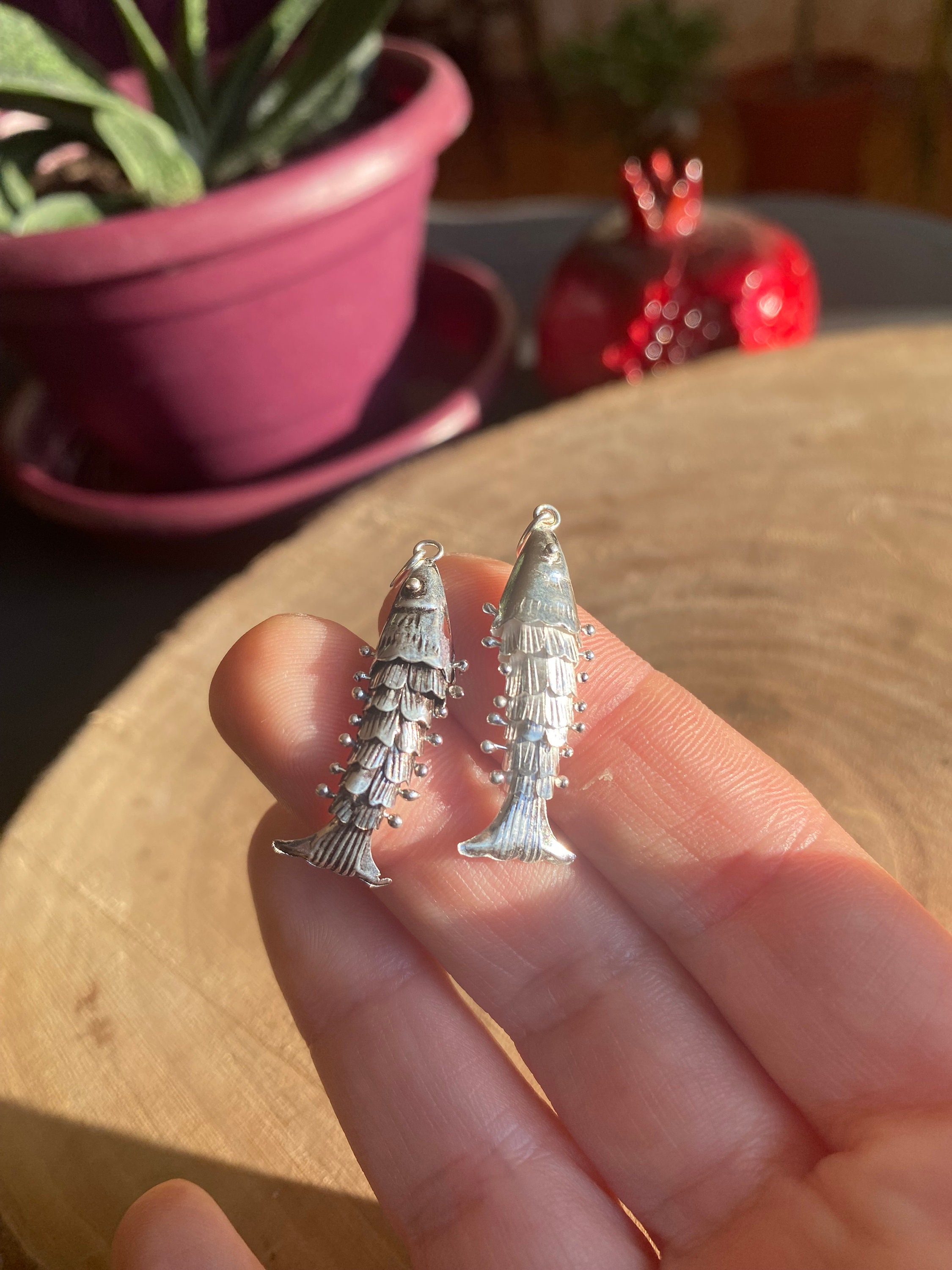 3D Movable Fish Sterling Silver Pendant, Silver fish pendant, 925 Sterling Silver, Fish Lover, Fish Lover Gift